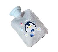 GIVBRO Calentador de manos para botellas de agua caliente con pingüino estampado de pingüino cubierta de tela de felpa para niños amigos padres regalo - 250 ml