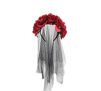 GIVBRO Diademas de Halloween con velo floral, aro para el día de los muertos, fiesta payaso, juego de rol, accesorios de disfraces (#H)