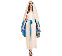 GIVBRO Disfraz de Virgen María, juego de rol, para Halloween, disfraz de Halloween, con capucha, juego de uniforme para mujer