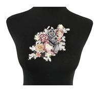 GIVBRO Parche bordado con apliques de encaje de flores 3D para coser ropa, decoración de vestidos, accesorios de disfraces (#B)