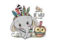 GIVBRO Parches termoadhesivos para planchar con diseño de búho y elefante, parches de transferencia de calor, parche de planchado para camiseta infantil, accesorios de bricolaje, L