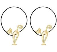 GIVBRO Pinzas de cortina magnéticas, clip de cuerda para cortina en forma de gato, clips para el hogar, accesorios textiles, oro, 2 piezas