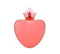 GIVBRO Superficie lisa de la forma del corazón de la botella de agua caliente del PVC de la botella de agua caliente ambos lados 1000ml