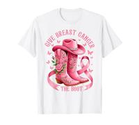 Give Breast Cancer The Boot Cowgirl Cancer Awareness Ribbon Camiseta