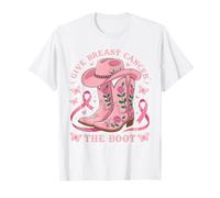 Give Breast Cancer The Boot Cowgirl Cancer Awareness Ribbon Camiseta