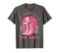 Give Breast Cancer The Boot Cowgirl Cancer Awareness Ribbon Camiseta