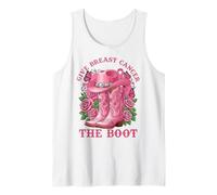 Give Breast Cancer The Boot Cowgirl Cancer Awareness Ribbon Camiseta sin Mangas