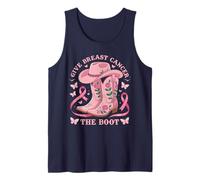 Give Breast Cancer The Boot Cowgirl Cancer Awareness Ribbon Camiseta sin Mangas