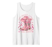 Give Breast Cancer The Boot Cowgirl Cancer Awareness Ribbon Camiseta sin Mangas