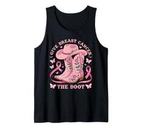 Give Breast Cancer The Boot Cowgirl Cancer Awareness Ribbon Camiseta sin Mangas