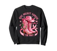 Give Breast Cancer The Boot Cowgirl Cancer Awareness Ribbon Sudadera