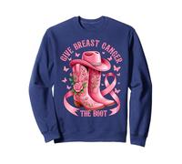Give Breast Cancer The Boot Cowgirl Cancer Awareness Ribbon Sudadera