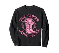 Give Cancer The Boot Pink Breast Cancer Western Cowgirl Sudadera