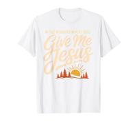 Give Jesus In The Morning Christian Faith Camiseta gráfica económica, Hombre, Blanco, M