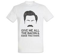 Give Me All The Bacon T-Shirt Fun Geek Nerd Parks and Fun Recreation Rec Greg