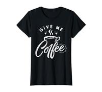 Give Me Coffee and No One Gets Hurt Camiseta gráfica económica, Mujer, Negro, M