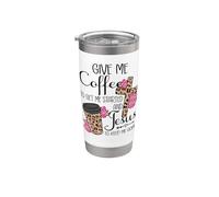 Give Me Coffee To Get Me Started and Jesus To Keep Me Going Vaso térmico de acero inoxidable de doble pared