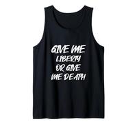Give Me Liberty or Give Me Death con Fuente Blanca Retro Camiseta sin Mangas