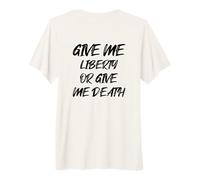 Give Me Liberty or Give Me Death con Fuente Negra Retro Camiseta Premium