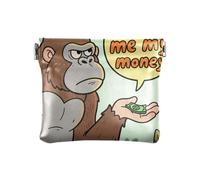 Give Me My Money Gorilla - Monedero pequeño de cuero para mujer, monedero elegante para mujer