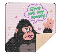 Give Me My Money Gorilla - Tapete de juego antideslizante grande para bebés para interiores y exteriores, cómodo tapete de juego de viaje para bebés, niños pequeños, 50 x 50 pulgadas