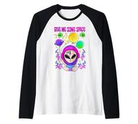Give Me Some Space Lindo Alien Design Camiseta Manga Raglan
