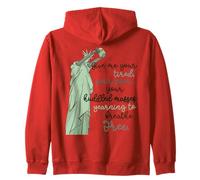 Give Me Your Tired Huddled Masses Statue of Liberty Freedom Sudadera con Capucha