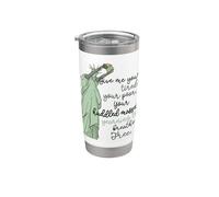 Give Me Your Tired Huddled Masses Statue of Liberty Freedom Vaso térmico de acero inoxidable de doble pared