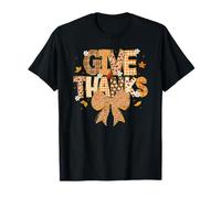 Give-Thank Thanksgiving Autumn Coquette Bow Farmhouse Chic Camiseta