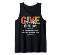 Give Thanks The Lord Psalm 136:1 He Will Fight Exodus 14:14 Camiseta sin Mangas