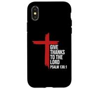 Give Thanks to The Lord Bible Verse Christian Psalm 136:1 Carcasa para iPhone X/XS