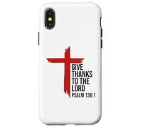Give Thanks to The Lord Bible Verse Psalm 136:1 Christian Carcasa para iPhone X/XS