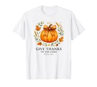 Give Thanks to The Lord Psalm 136:1 Pumpkin Wreath Camiseta