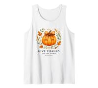 Give Thanks to The Lord Psalm 136:1 Pumpkin Wreath Camiseta sin Mangas