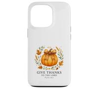 Give Thanks to The Lord Psalm 136:1 Pumpkin Wreath Carcasa para iPhone 13 Pro