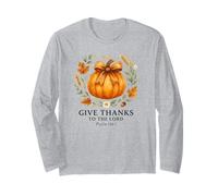 Give Thanks to The Lord Psalm 136:1 Pumpkin Wreath Manga Larga