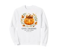 Give Thanks to The Lord Psalm 136:1 Pumpkin Wreath Sudadera