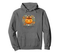 Give Thanks to The Lord Psalm 136:1 Pumpkin Wreath Sudadera con Capucha