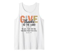Give Thanks to The Lord Psalm 136 He Will Fight Exodus 14:14 Camiseta sin Mangas