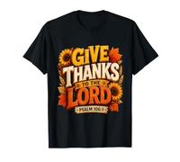 Give Thanks to The Lord Pumpkin Floral Fall Christian Autumn Camiseta
