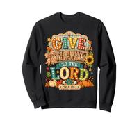 Give Thanks to The Lord Pumpkin Floral Fall Christian Autumn Sudadera