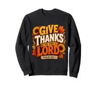 Give Thanks to The Lord Pumpkin Floral Fall Christian Autumn Sudadera