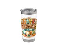 Give Thanks to The Lord Pumpkin Floral Fall Christian Autumn Vaso térmico de acero inoxidable de doble pared
