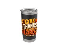Give Thanks to The Lord Pumpkin Floral Fall Christian Autumn Vaso térmico de acero inoxidable de doble pared