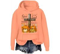 Give Thanks To The Lord - Sudadera con capucha para otoño, calabaza, Acción de Gracias, cristiana, cruz cristiana, Hami Orange-h, XL