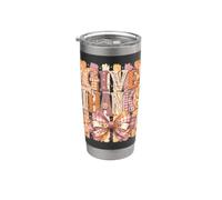Give Thanksgiving Stripe Preppy Bow Girls Women Mama Vaso térmico de acero inoxidable de doble pared