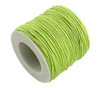 Givenny 100 yardas de hilo de algodón encerado de fibras de hilo de cordón de 1 mm de algodón encerado, macramé, manualidades, costura para hacer joyas (verde amarillo)
