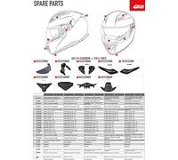 Givi - Almohadillas para casco integral HPS 40.5 X-Carbon, color negro, talla 40