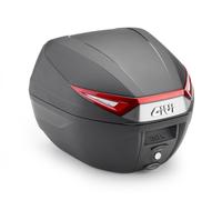 GIVI Baúl 30 Lt Negro Con Catadióptricos Rojos Con Placa Y Kit Universal