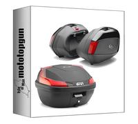 givi baúl b37n + maletas laterales v35n blade negro 107 lt + soporte compatible con moto guzzi v100 mandello 1000 2022 2023 2024 mototopgun b37n + v35n + plx8207 + sr8207 + m5m